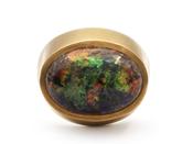 1970s black opal cocktail ring in 18kt yellow gold image