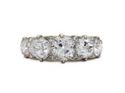 Victorian five stone diamond carved ring in 18kt yellow gold image