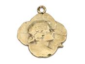 Art Nouveau whimsical woman quatrefoil pendant image