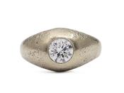 Vintage 1.00ct solitaire bombe ring in 18kt white gold image