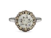 Vintage 1.80ct diamond solitaire engagement ring in 18kt gold image