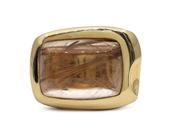 Vintage Boodles golden rutilated quartz rectangular dress ring image