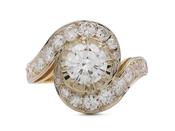 French retro tourbillon diamond engagement ring image