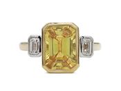Contemporary 2.50ct fancy yellow sapphire and diamond ring image