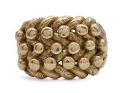 1920s three row chunky keepers ring in 18kt yellow gold image