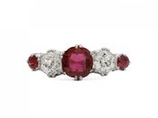 Late Edwardian graduating ruby and diamond five stone ring image