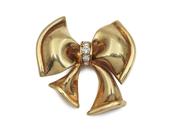 Retro bow brooch set with diamonds in gold image