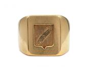 French 1940s heavy rectangular crest intaglio signet ring image