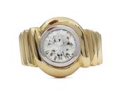 Vintage chunky ribbed 1.30ct diamond solitaire ring in gold