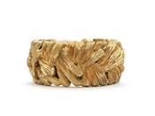 1970s textured feathered wide band ring in 18kt gold image