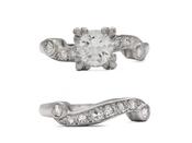 1950s solitaire diamond ring and wedding ring bridal set image