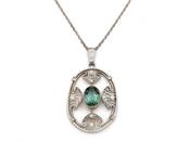 Edwardian tourmaline, diamond and pearl openwork pendant image