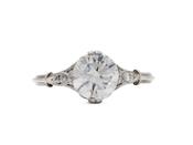 Vintage 1.00ct diamond solitaire engagement ring in 18kt white gold image