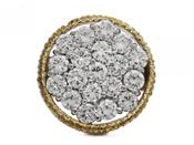 1970s circular diamond cluster ring with terraced texture image
