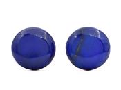 Vintage circular domed lapis lazuli stud earrings in 14kt gold