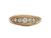Antique five stone navette band ring in 18kt gold image