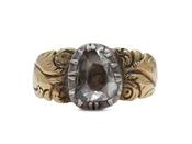 Georgian pendeloque rose cut diamond solitaire ring in gold