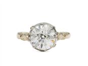 Antique 1.90ct Old European cut diamond solitaire ring image