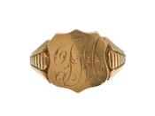 1925 Shield Signet Ring with Initials 'TM' in 18kt Yellow Gold image
