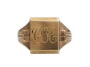 1959 square signet ring engraved with initials 'COC' in 9kt gold image