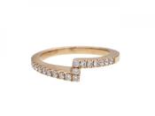 Micro-set diamond zig-zag ring in 18kt rose gold image