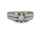 Vintage 0.20ct diamond chunky solitaire ring in 18kt white gold image