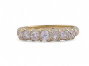 Old Mine Cut Diamond Seven Stone Ring In 18kt Yellow Gold image