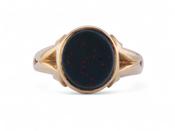 Victorian Oval Bloodstone Signet Ring In 18kt Yellow Gold image