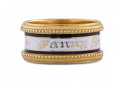 Georgian White Enamel Memorial Band In Yellow Gold image