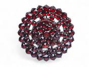 Antique Garnet Cluster Brooch Set In Silver Gilt