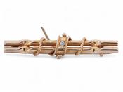 Antique Diamond Set Bar Brooch In 15kt Yellow Gold image