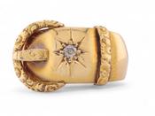 1907 Diamond Set Buckle Ring In 18kt Yellow Gold image