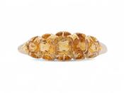 Antique Citrine Five Stone Ring In 18kt Yellow Gold image