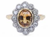 Imperial Topaz and Diamond Cluster Ring image