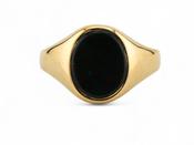 1980s Oval Bloodstone Signet Ring In 18kt Yellow Gold image