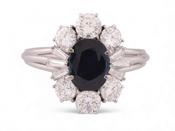 Sapphire and diamond Cluster ring image