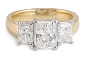 Radiant Cut Three Stone Diamond Ring image