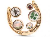 Antique Austrian Essex Crystal Set Multi-Lucky Charm Brooch in 14kt Yellow Gold image