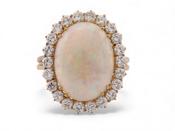 Opal and diamond cluster ring image