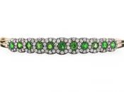 Demantoid Garnet and Diamond Bangle in Silver on 18ct Gold image