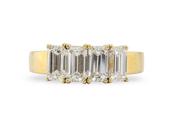 18ct Gold Five Stone Emerald Cut Diamond Ring image