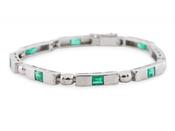 14ct White Gold Emerald Line Bracelet image