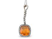 Antique Fire Opal and diamond necklace image