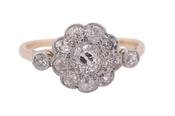 Edwardian Daisy Cluster Ring, with later shank image