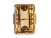 18ct Gold and Platinum Citrine and Diamond Cocktail Ring est 50ct image