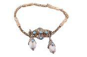 Victorian white coral and turquoise 18kt yellow gold bracelet image