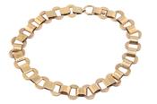 Retro chunky 15kt yellow gold architectural link necklace image