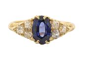 18ct Gold Sapphire and Diamond Victorian Ring image