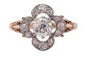 Edwardian 0.80ct Old European Cut Diamond Cluster Halo Ring image