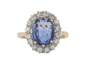 18ct Gold Sapphire and Diamond Cluster Ring image